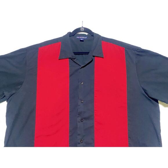 50s & 60s Rock N Roll Shirt Men's Size 3XL Black and Red Shirt Sleeve Button Up - Picture 5 of 8